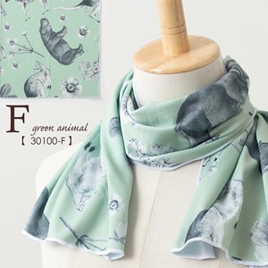 接触冷感タオル アイススカーフ 30 x100 cm シリコンケース付き F.green animal