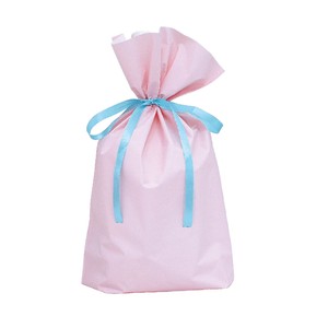 Drawstring Plastic Gift Bag Pink Pastel