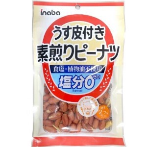 稲葉ピーナツ うす皮付き素煎りピーナツ 88g x12 【米菓】