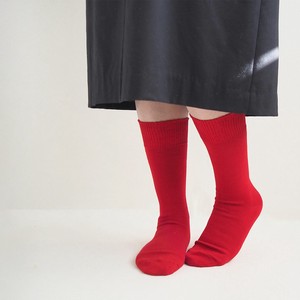 Crew Socks Plain Color Socks Cotton Ladies' M Men's Made in Japan