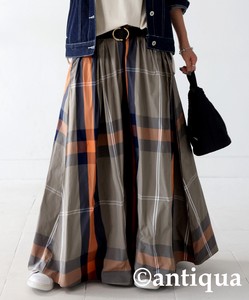 Antiqua Skirt Plaid Flare Skirt Ladies'