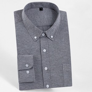 Button Shirt Plain Color Long Sleeves Men's NEW