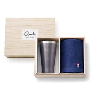 Imabari towel Cup/Tumbler Gift Set with Wooden Box