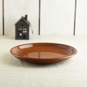 ワイルドヴィレッジ チャコールブラウン 23cmミート皿[日本製/美濃焼/洋食器]