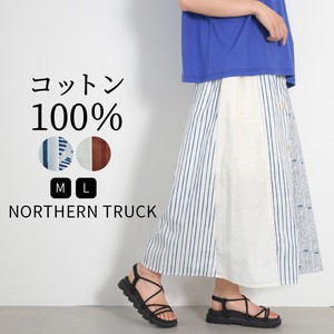 NORTHERN TRUCK ギャザースカート ロングスカート スカート レディース 綿100％ nt-ndbs3290