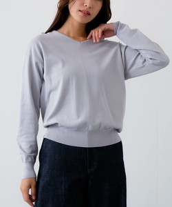 Sweater/Knitwear Pullover Nylon Knitted Rayon V-Neck