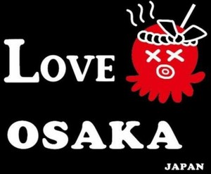 FJK 日本のTシャツ お土産 Tシャツ LOVE OSAKA 黒 3Lサイズ T-218B-3L