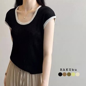 T-shirt Color Palette Knitted French Sleeve