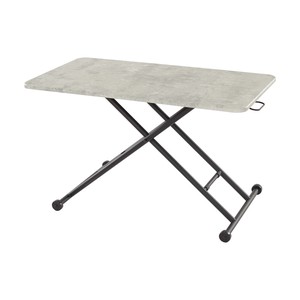 昇降式テーブル　リフティングテーブル コンクリート風柄 完成品　ガス圧 100×55×70cm