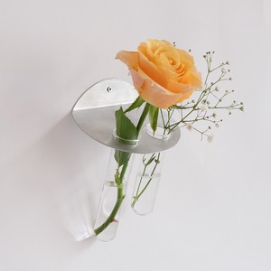 アルミプレートのウォールベース ダブルタイプ／壁 フラワーベース 花瓶