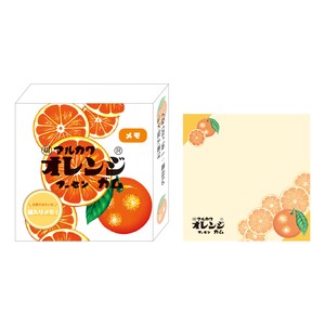 【ティーズ】お菓子シリーズお菓子箱メモ　マルカワフーセンガム／オレンジ