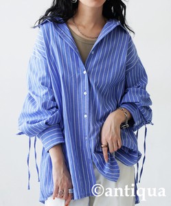 Antiqua Button Shirt/Blouse Stripe Tops Ladies' Popular Seller