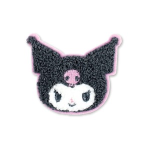 Pouch Sticker Fluffy Sanrio KUROMI Embroidered