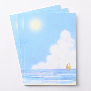 サマーイラストポストカード ■水彩タッチの夏空と海