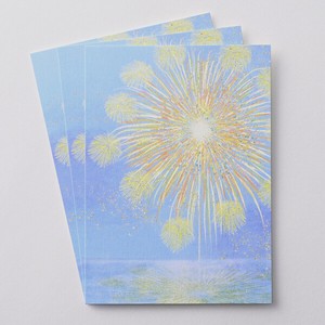 サマーイラストポストカード ■水彩タッチの夏の夜空の打ち上げ花火
