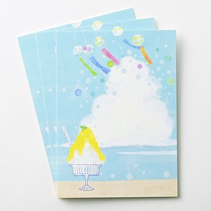 サマーイラストポストカード ■水彩タッチ ■夏空のかき氷と風鈴