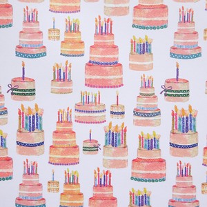 ラッピングペーパー 包装紙 輸入 イギリス製 ポテトプリントデザイン Birthday Cake