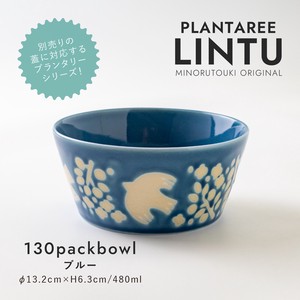 Mino ware Main Dish Bowl Plant Blue Made in Japan