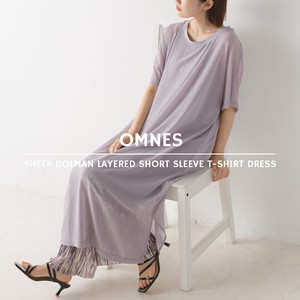 T-shirt Dolman Sleeve Sheer-layered One-piece Dress 2023 New