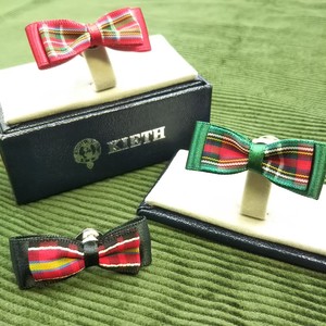 Tie Clip/Cufflink Tartan Check Pattern Made in Japan
