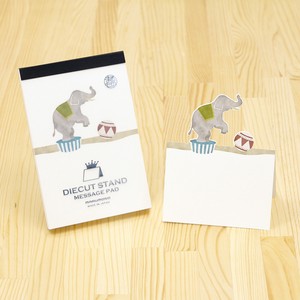 Memo Pad Diecut Stand Elephant Message Card Message Pad Made in Japan