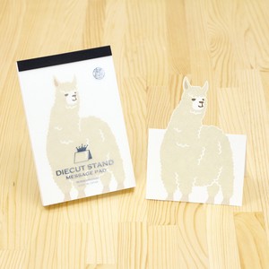 Memo Pad Diecut Stand Alpaca Message Card Message Pad Made in Japan