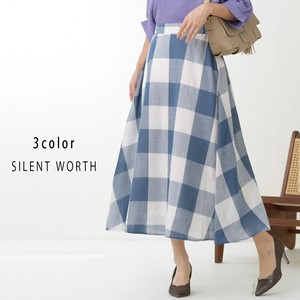 Skirt Large Size Flare Skirt Checkered