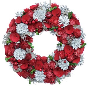 [2023クリスマス]彩か｜SAIKA Wreath White pinecorn M