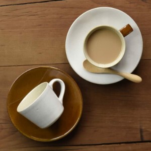益子焼 コーヒーカップ＆ソーサー ペアセット キャラメル色ペア 【日本製】つかもと窯/伝統/カフェ