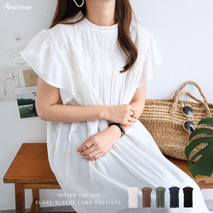 Casual Dress Pintucked French Sleeve One-piece Dress