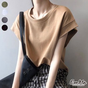 【2023SS】 EF0509 フレンチスリーブTシャツ 半袖 無地 カジュアル コットン 夏 シンプル