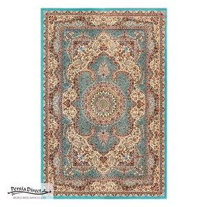 ペルシャ　絨毯　機械織　ラグ　100×150cm　サーラール柄　ブルー