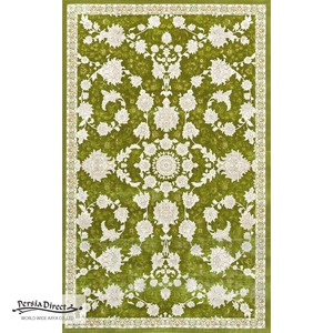 ペルシャ　絨毯　機械織　ラグ　75×120cm　マールー柄　グリーン