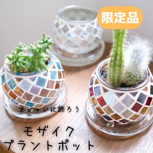 【限定】モザイクガラス プラントポット 3号 3.5号 観葉植物 植木鉢 植木 ガーデンポット ガーデン雑貨 鉢
