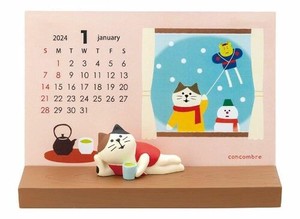 【予約販売】 made in japan マスコット付きカレンダー 2024 季節の窓辺 祝日表記なし ZRD-35832