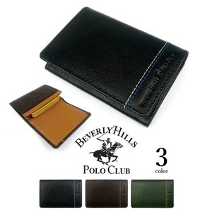 全3色　BEVERLY HILLS POLO CLUB ビバリーヒルズポロクラブ リアルレザー 名刺入れ カードケース（61b405）