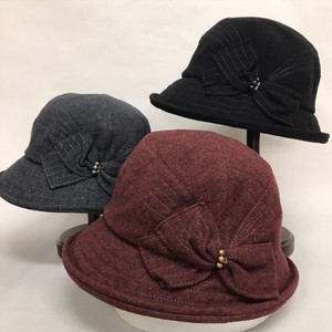 【秋冬帽子】秋冬婦人帽子　ふくれセーラー　リボン付き　レディース帽子