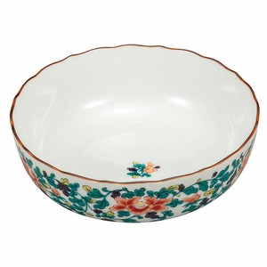 Kutani ware Main Dish Bowl Peony Arabesque 5.8-go
