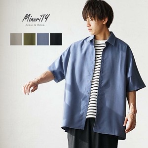【2023年夏の新作】ルーズシルエット半袖ロングカジュアルシャツ／MinoriTY