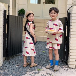 Kids' Suit Printed Setup One-piece Dress Kids