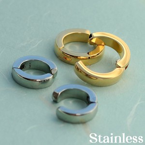 Clip-On Earrings Gold Post Earrings Stainless Steel Ear Cuff Jewelry Simple Made in Japan