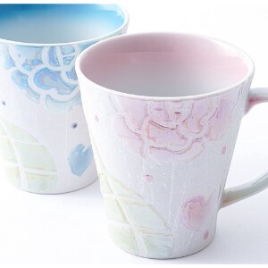 【有田焼】バララスターマグカップ　（ブルー）と（ピンク）のペアセット 日本製 フリーカップ