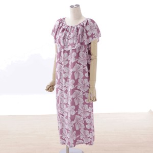★新着！★  サマードレス (ダブルカラー） / pink hibiscus 涼しくゆったり  〜バリ島より