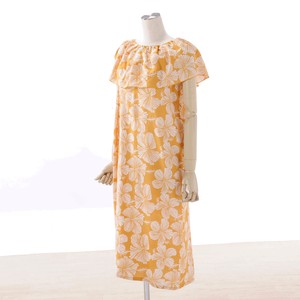 ★新着！★  サマードレス (ダブルカラー） / yellow hibiscus 涼しくゆったり  〜バリ島より