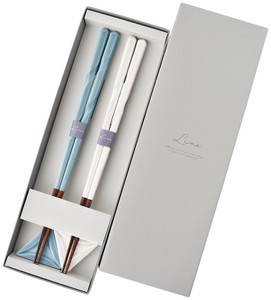【箸】Lino 2P Gift box　ブルー/ホワイト