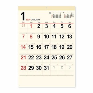 【新日本カレンダー】カレンダー 2024 クリーム・メモ月表   NK8166
