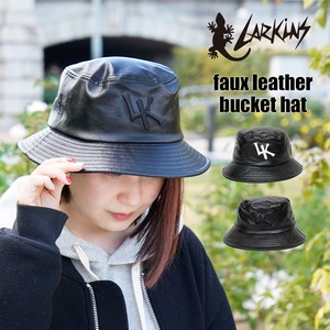 ラーキンス フェイクレザーバケットハット LARKINS 合皮 クール ストリート 帽子 オリジナルデザイン