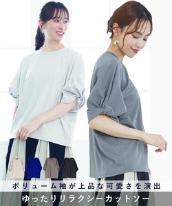 T-shirt Cotton Cut-and-sew Short Length 5/10 length