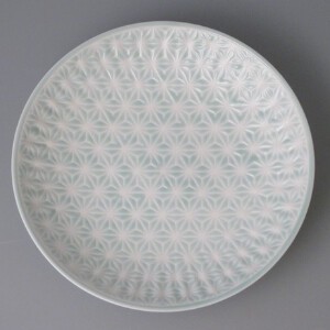 Wプレート（L）　麻の葉ブルー 日本製 盛皿 パスタ皿 カレー皿　お買い得品