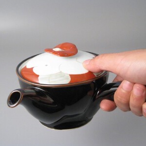 【有田焼】濃山茶花（赤）花急須 日本製 和食器 割烹